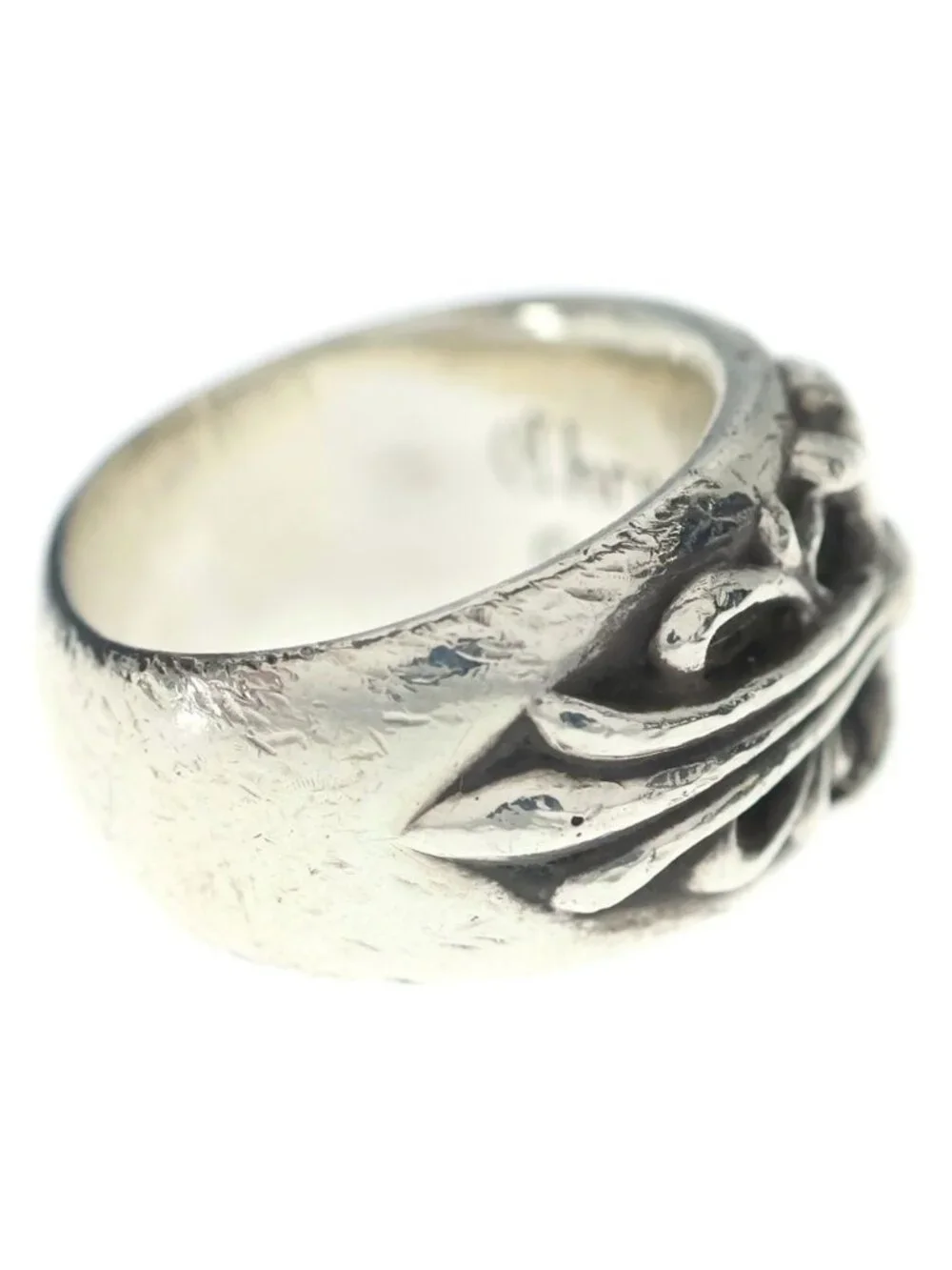 Chrome Hearts Flrl Crs Floral Cross Ring Silver